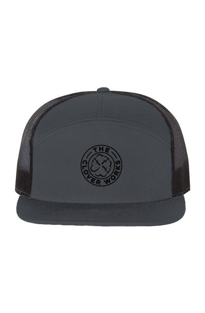 Seven-Panel Trucker Cap black logo